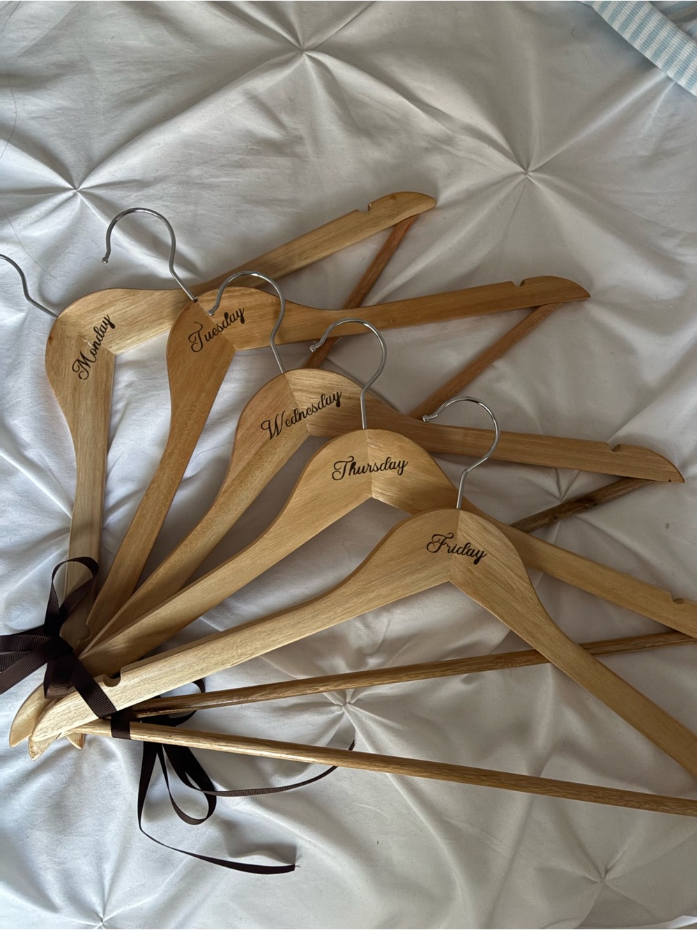 Wooden Day-of-Week Hangers Set - Natural Wood
